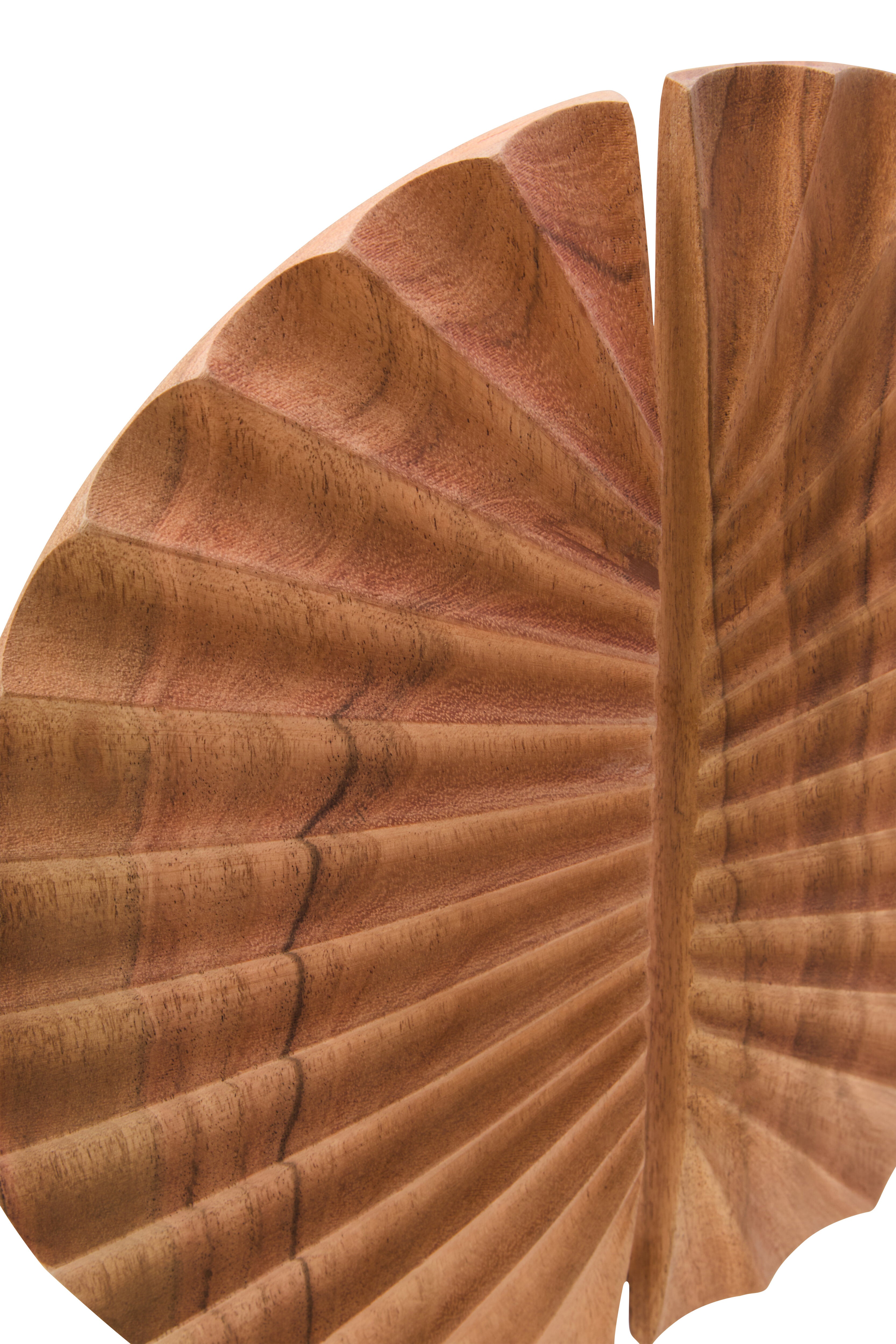 Lindos Natural Wood Sculpture With Travertine Base